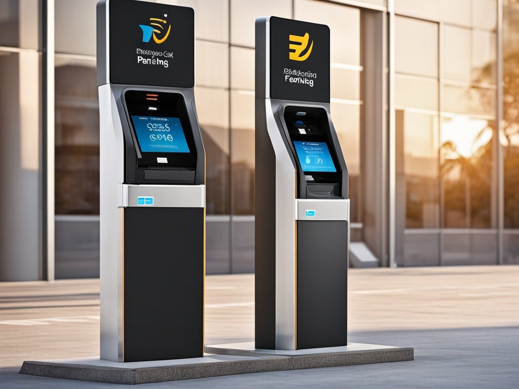 Digital parking payment terminal accepting credit cards
