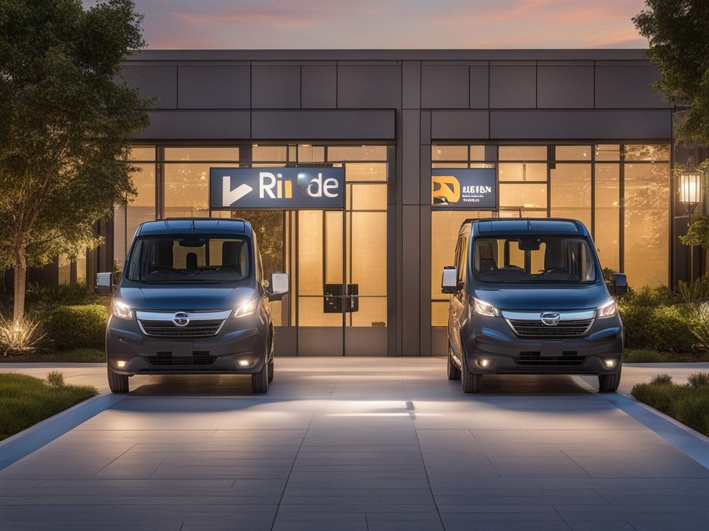 Rideshare pickup and drop-off zone at modern venue